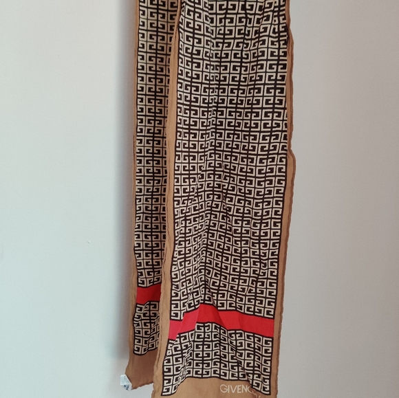 Authentic Givenchy Skinny Silk Scarf 4G Logo - Picture 5 of 15